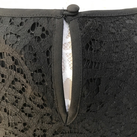 NWOT J. Crew Scalloped Black Lace Top 3/4 Sleeve - Picture 6 of 8